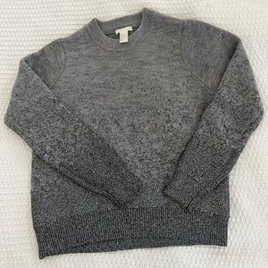 Gray and silver ombré knitted tinsel sweater